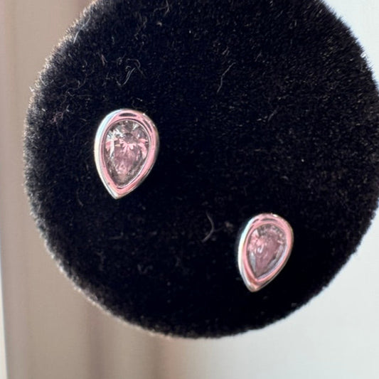 white gold and pear diamond studs