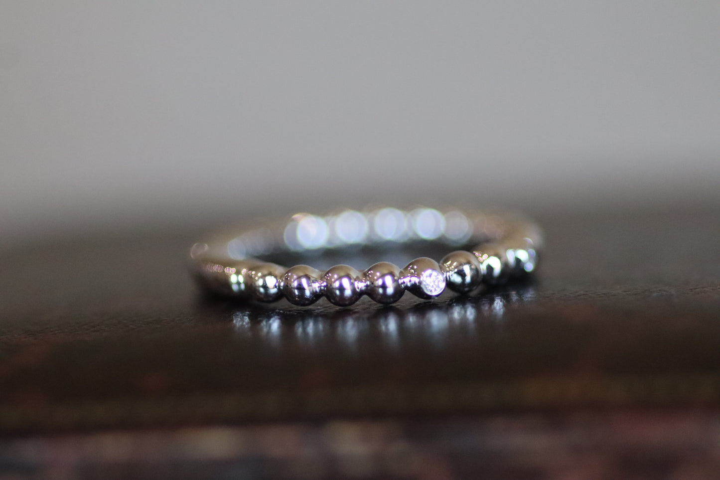 Beaded Diamond Band - 14K White Gold
