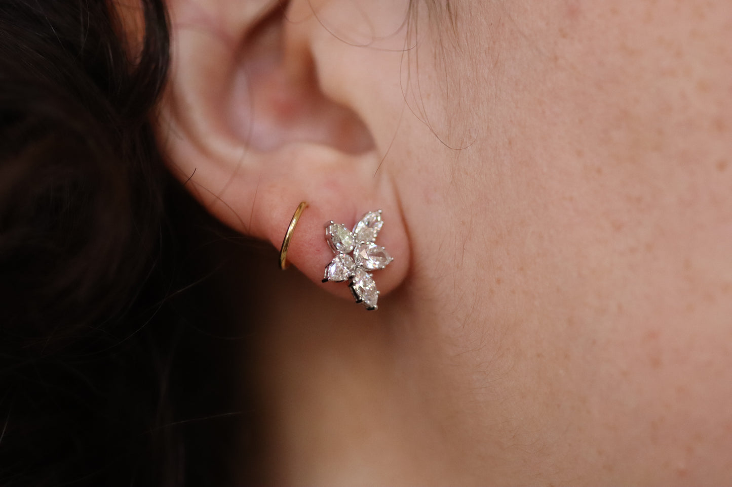2.09ctw Diamond Burst Earrings - 18K White Gold