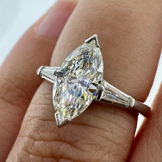 1.08ct Marquis Engagement Ring - Platinum