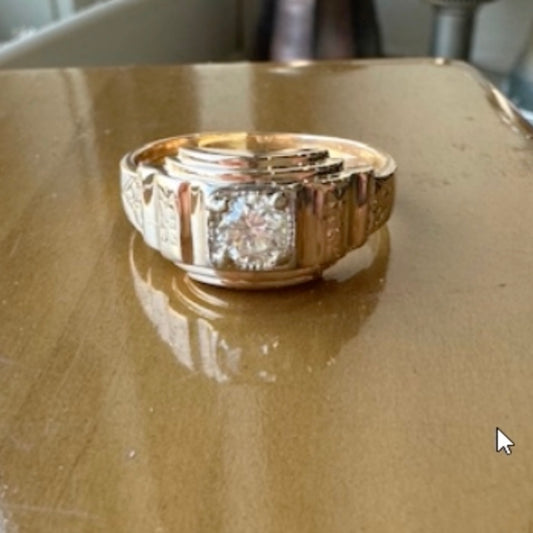 Men's Estate Gold and DIamond Ring