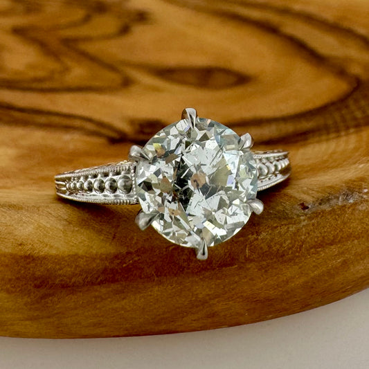 2.51ct Old European Cut Diamond Solitaire - Art Deco