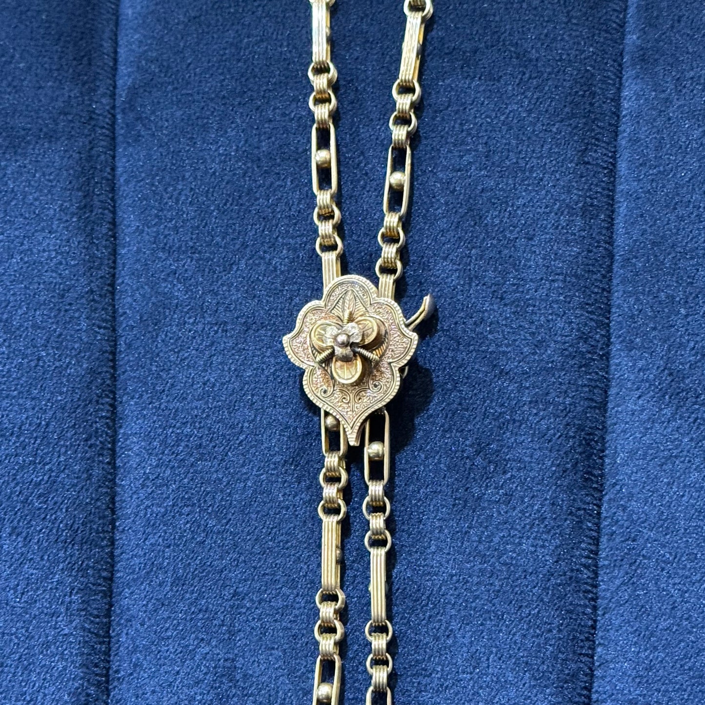 Victorian Period 14K Yellow Gold Slide Necklace
