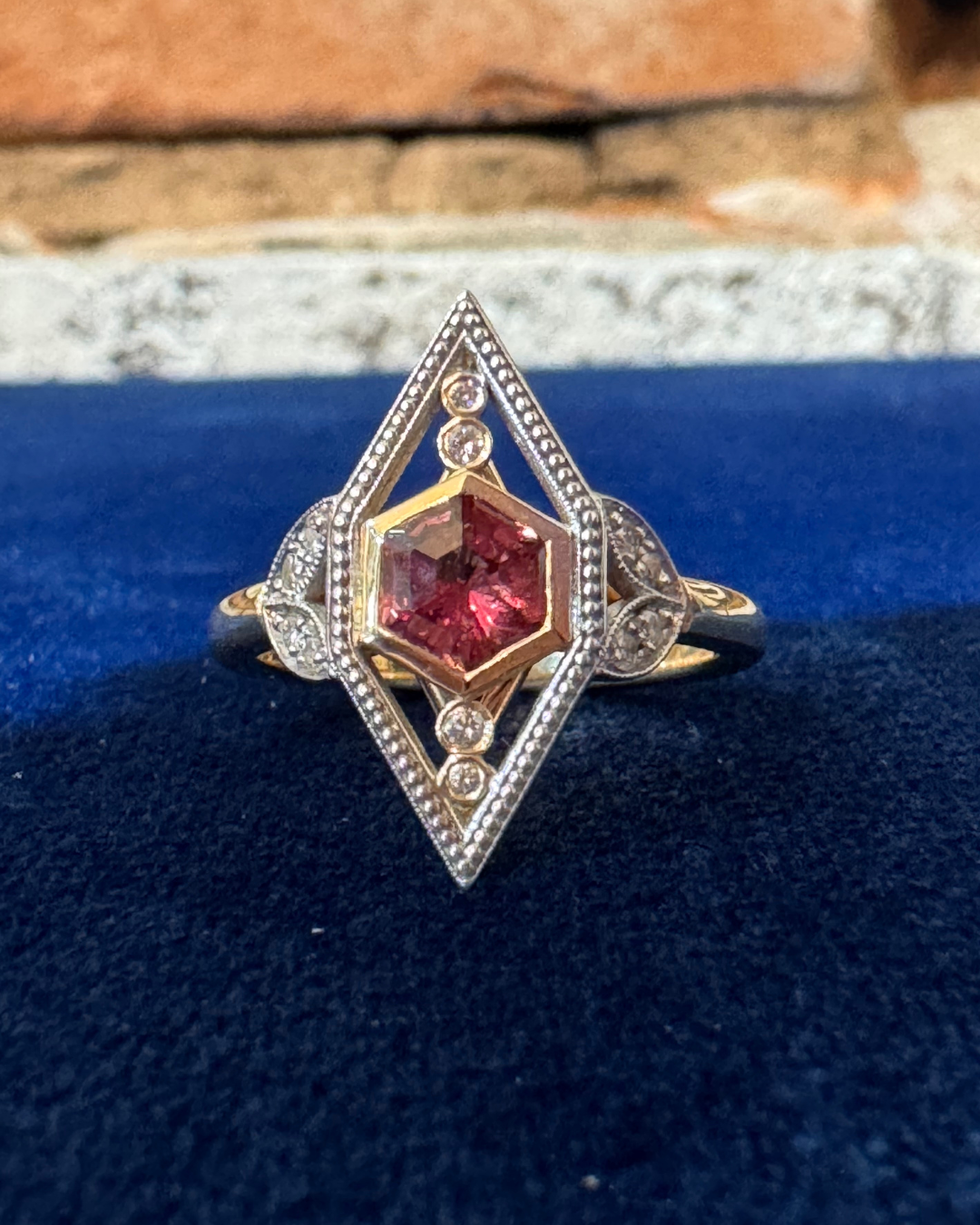 Umbian Garnet & Diamond Ring