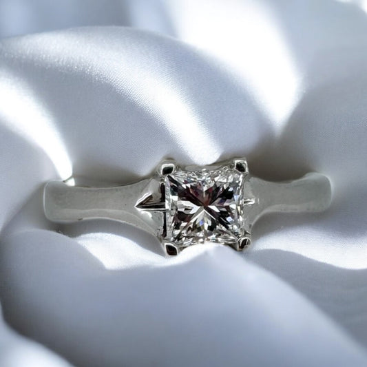 0.51ct Princess-Cut Diamond Solitaire Ring - Platinum
