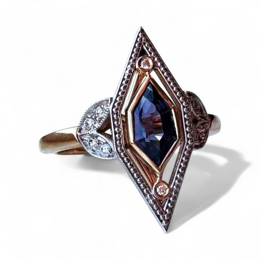 Nivithigala Purple Sapphire & Diamond Ring