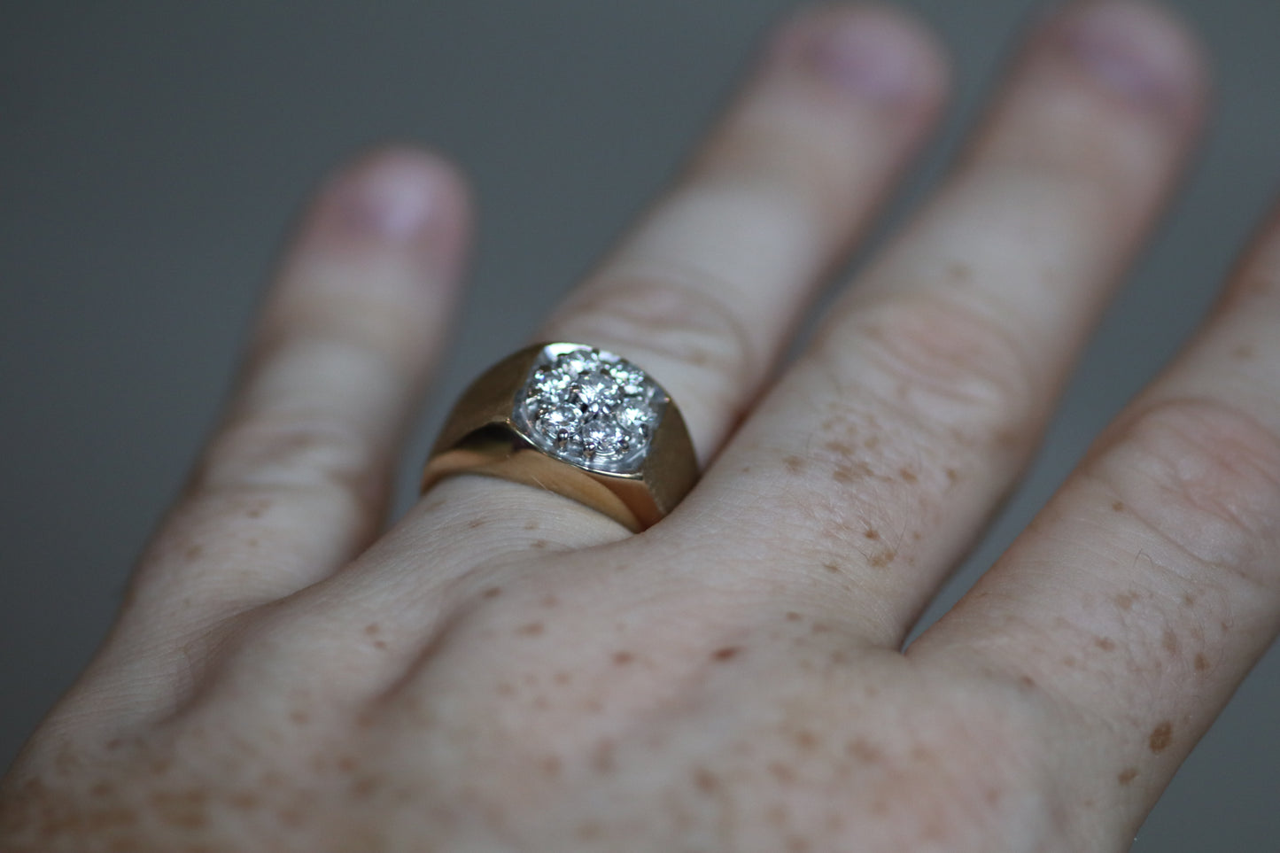 Men’s 1.00ctw Diamond Cluster Ring - 10K Yellow Gold