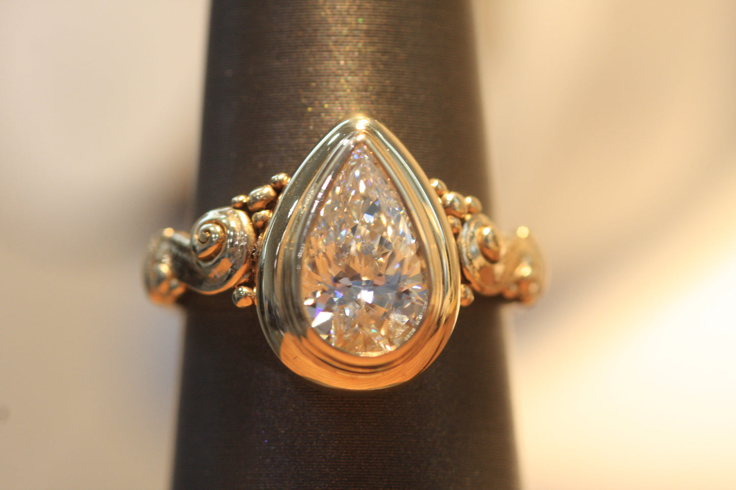 2.03ct Pear Shape Diamond Ring - 14K Yellow Gold