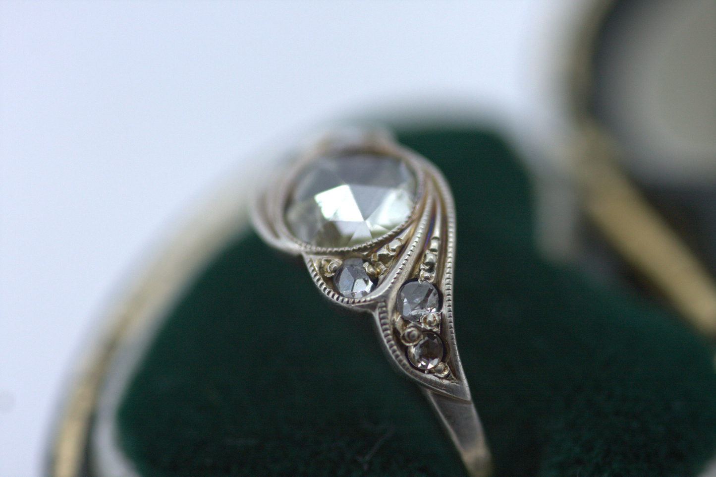 Rose Cut Diamond Ring - Edwardian Era