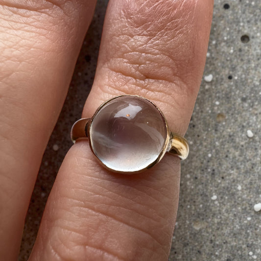 Cabochon Moonstone Ring - 18K Yellow Gold