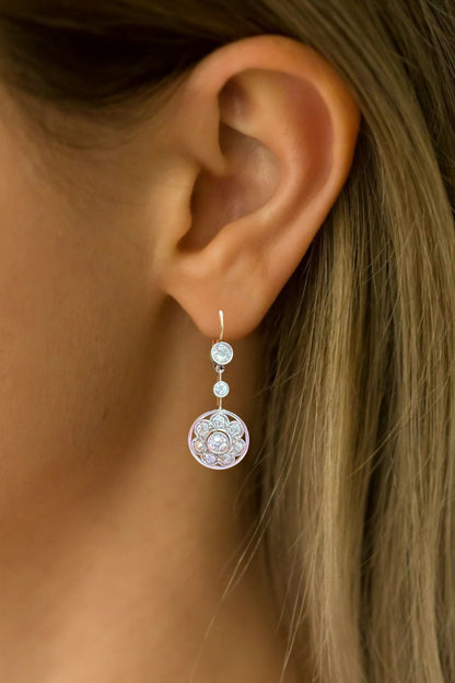 Old Mine Cut Diamond Earrings - Edwardian Period
