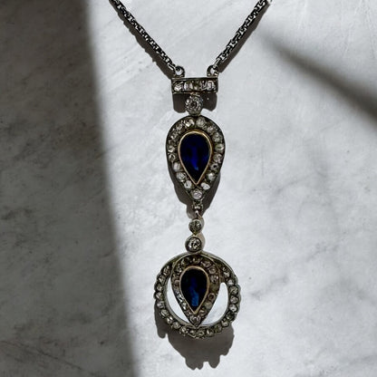 Sapphire and Diamond Necklace - Art Deco