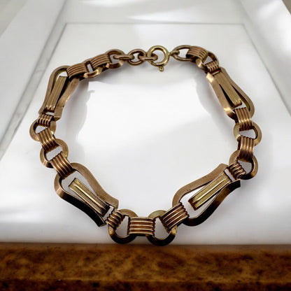 13K Rose Gold Harp Bracelet - Victorian Era