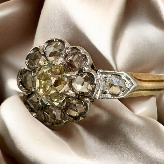 Two-Tone Yellow Diamond Ring - Victorian Era