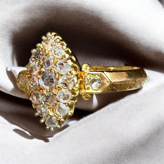 Marquis-Shaped Rose Cut Diamond Ring - Victorian Era (1899)