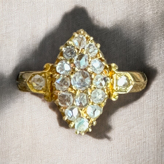 Marquis-Shaped Rose Cut Diamond Ring - Victorian Era (1899)