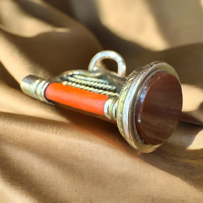 9K Gold Harp Watch Key/Fob - Victorian Era