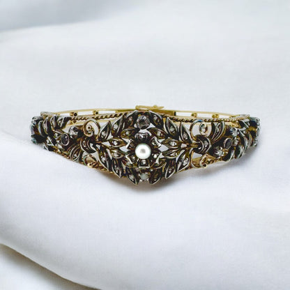 Diamond, Pearl, and Ruby Bracelet - Georgian Era