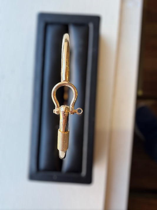 Horse Bit Bangle Bracelet - 14K Yellow Gold