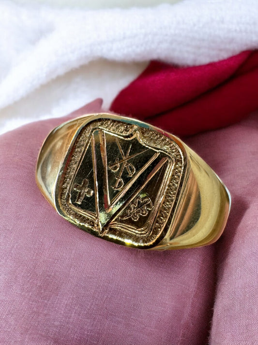 Men's Signet Ring - 14K Yellow Gold