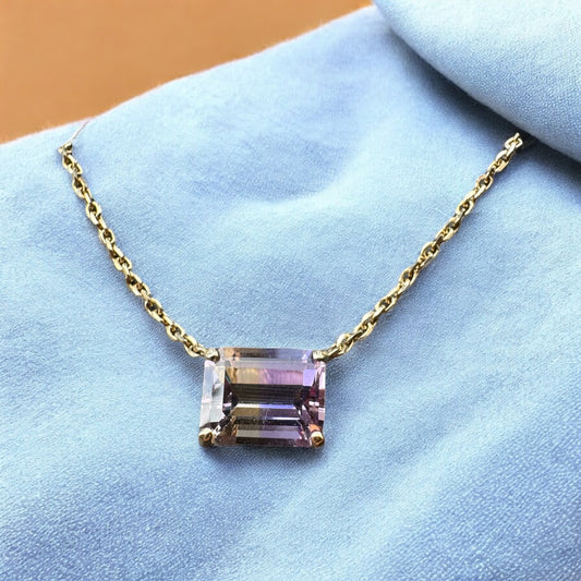 Ametrine Station Necklace - 14K Yellow Gold