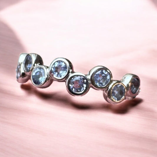 Tanzanite Bubble Band - 14K White Gold