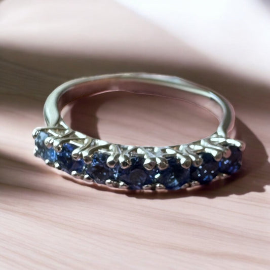 Ombre Sapphire Band - 14K White Gold