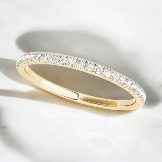 Classic Dainty Diamond Band - 14K Yellow Gold