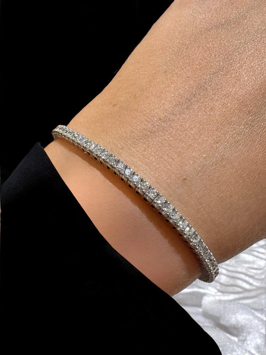 Expandable Diamond Tennis Bracelet - 14K White Gold