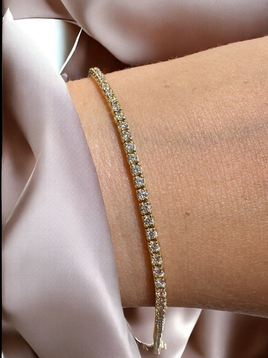 1.65ctw Tennis Bracelet - 14K Yellow Gold