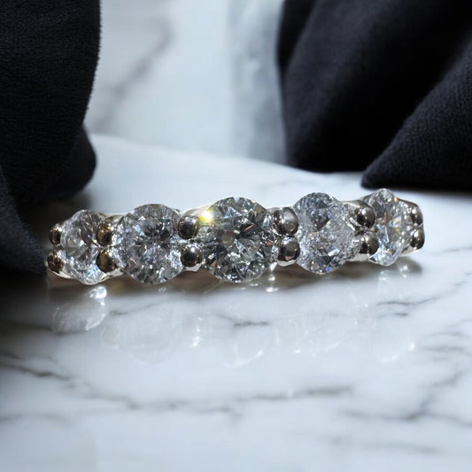 Five Stone Diamond Band - 14K White Gold