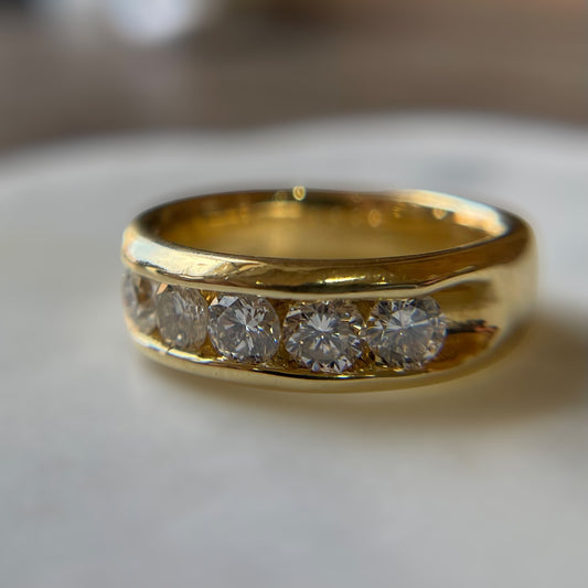 Five-Stone Diamond Band - 18K Yellow Gold