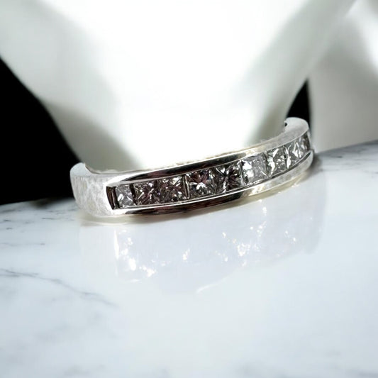 Princess-Cut Diamond Channel-Set Band - 14K White Gold