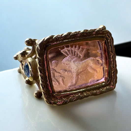 Venetian Glass Intaglio Ring - 18K Yellow Gold