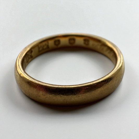 22K Yellow Gold Wedding Band - Early 1900s