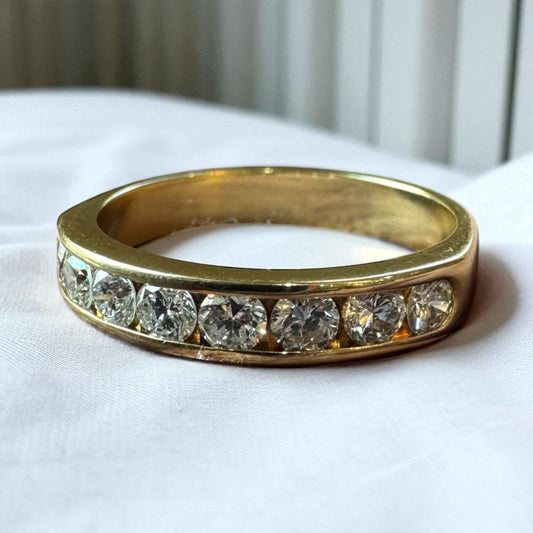 0.55ctw Diamond Channel Band - 18K Yellow Gold