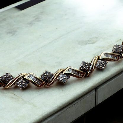 1.50ctw Diamond Tennis Bracelet - 14K Yellow Gold