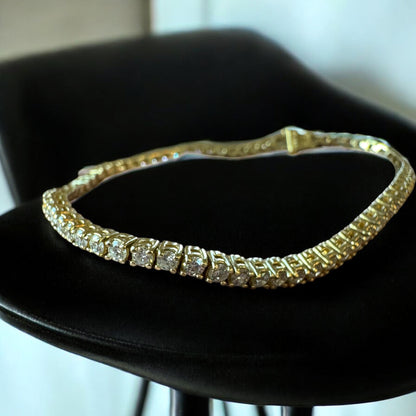 5.37ctw Diamond Tennis Bracelet - 14K Yellow Gold