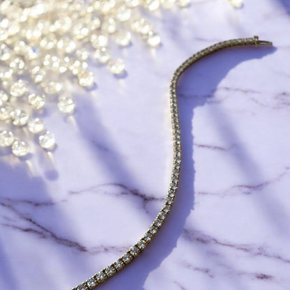 3.11ctw Diamond Tennis Bracelet - 14K Yellow Gold