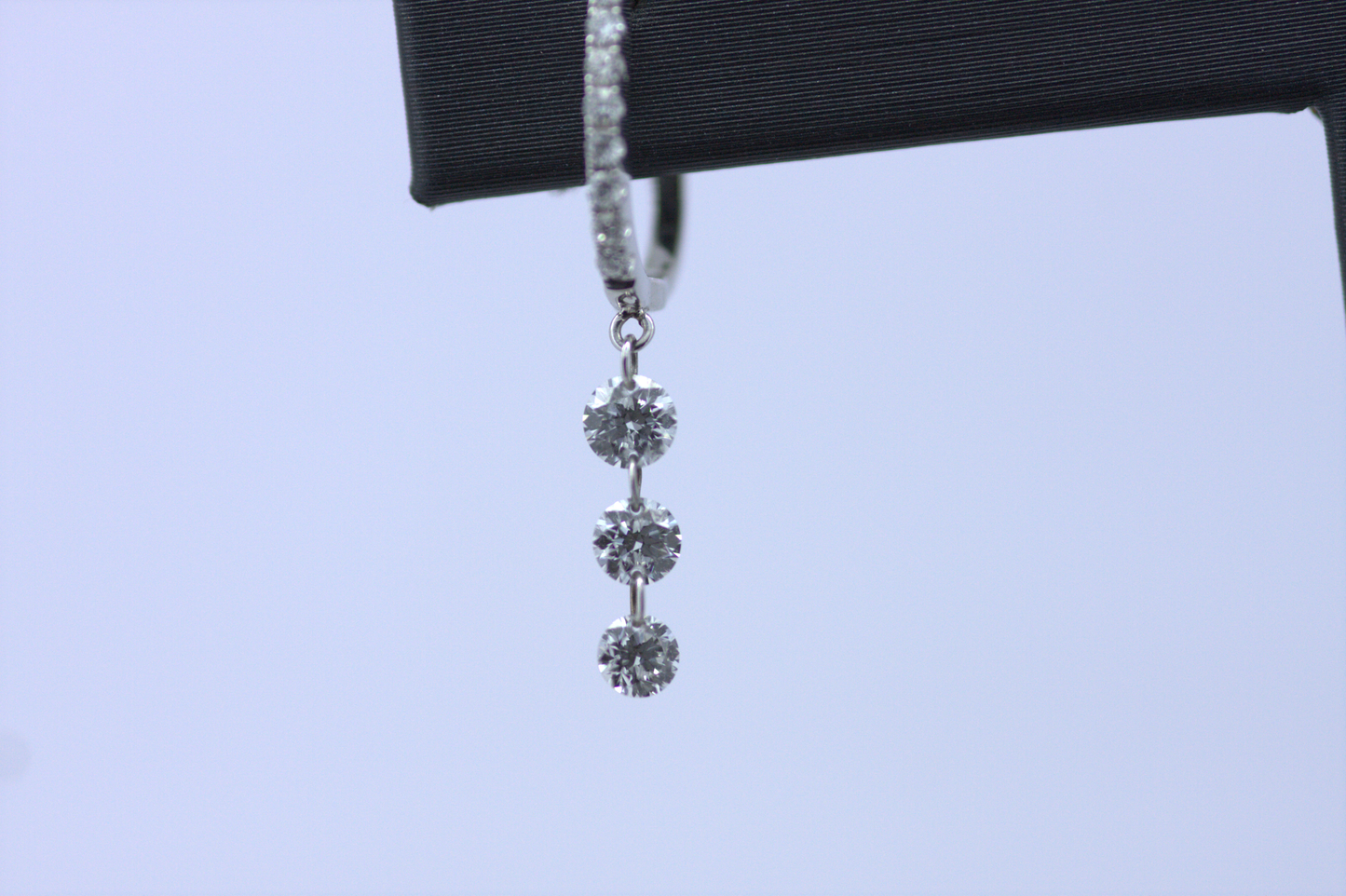 0.90ctw Diamond Drop Earrings - 14K White Gold