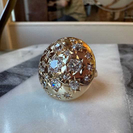 5.8ctw Mine-Cut Diamond Ring - Victorian Era