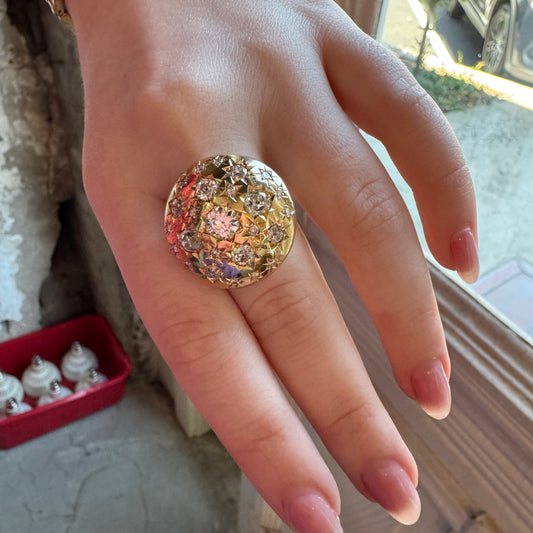 5.8ctw Mine-Cut Diamond Ring - Victorian Era