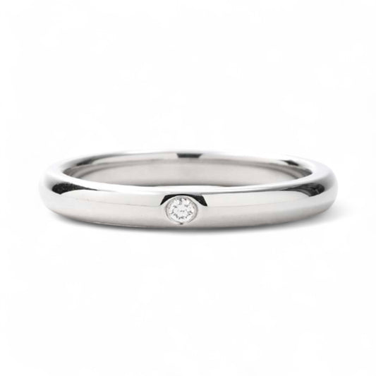 Contemporary Platinum Ring with Diamond
