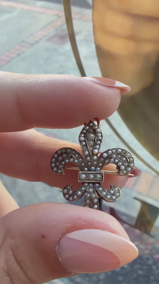 Fleur de Lis Pendant/Brooch - Victorian Era